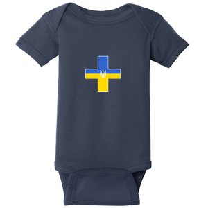 Ukrainian Cross Ukraine Support Stand With Pray Baby Bodysuit