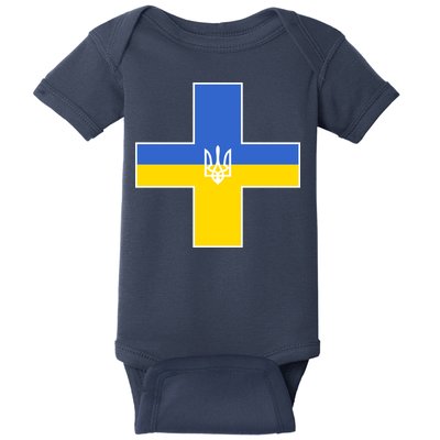 Ukrainian Cross Ukraine Support Stand With Pray Baby Bodysuit