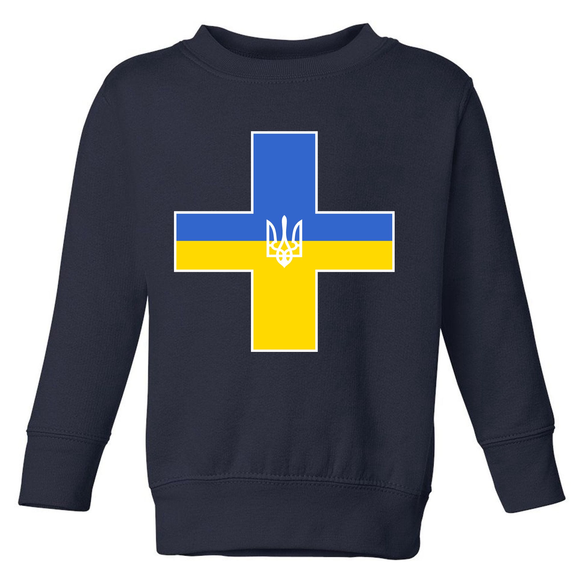 Ukrainian Cross Ukraine Support Stand With Pray Toddler Sweatshirt