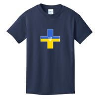 Ukrainian Cross Ukraine Support Stand With Pray Kids T-Shirt