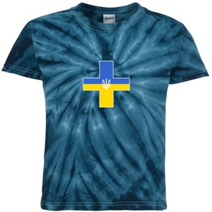 Ukrainian Cross Ukraine Support Stand With Pray Kids Tie-Dye T-Shirt