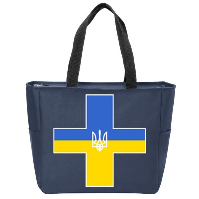 Ukrainian Cross Ukraine Support Stand With Pray Zip Tote Bag