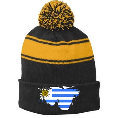 Uruguay Country Stripe Pom Pom Beanie