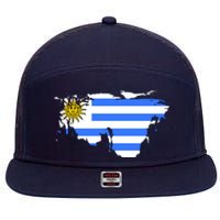 Uruguay Country 7 Panel Mesh Trucker Snapback Hat