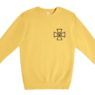 Ukrainian Cross Ukraine Volodymyr Zelenskyy Military Army Premium Crewneck Sweatshirt