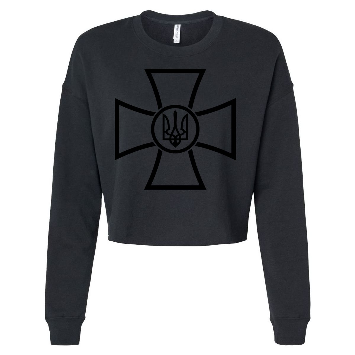 Ukrainian Cross Ukraine Volodymyr Zelenskyy Military Army Cropped Pullover Crew