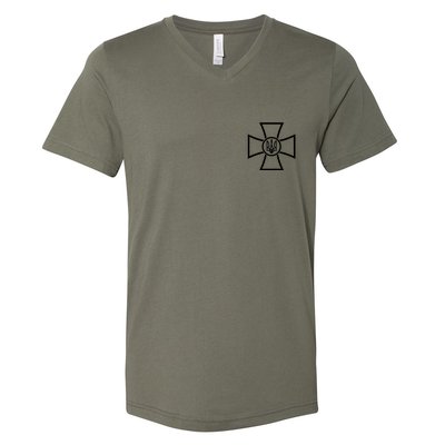 Ukrainian Cross Ukraine Volodymyr Zelenskyy Military Army V-Neck T-Shirt