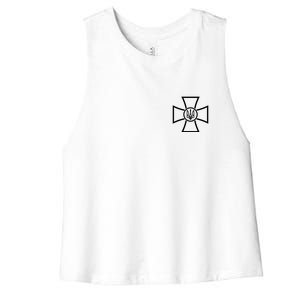 Ukrainian Cross Ukraine Volodymyr Zelenskyy Military Army Women's Racerback Cropped Tank