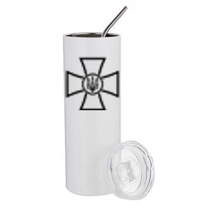 Ukrainian Cross Ukraine Volodymyr Zelenskyy Military Army Stainless Steel Tumbler