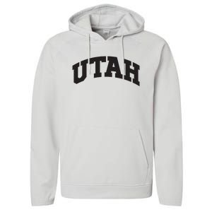 Utah College University Text Style Gift Design Performance Fleece Hoodie