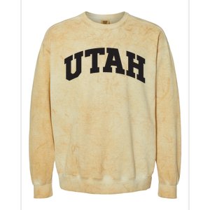 Utah College University Text Style Gift Design Colorblast Crewneck Sweatshirt