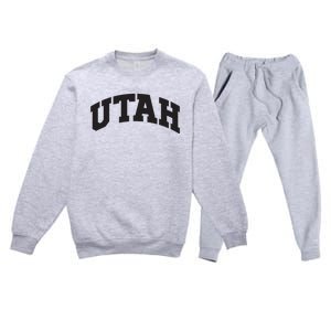 Utah College University Text Style Gift Design Premium Crewneck Sweatsuit Set