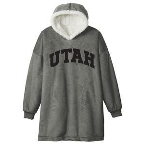 Utah College University Text Style Gift Design Hooded Wearable Blanket