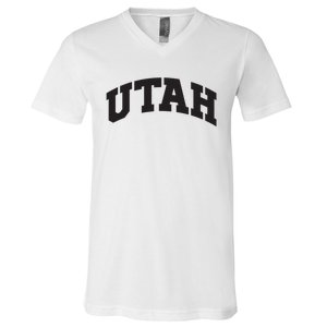 Utah College University Text Style Gift Design V-Neck T-Shirt