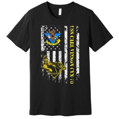 USS Carl Vinson CVN 70 Aircraft Carrier Veterans Day Dad Premium T-Shirt