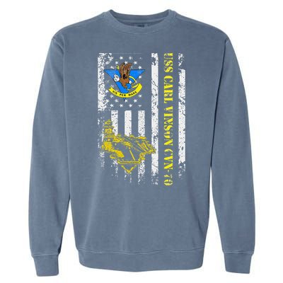 USS Carl Vinson CVN 70 Aircraft Carrier Veterans Day Dad Garment-Dyed Sweatshirt