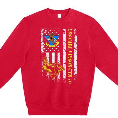 USS Carl Vinson CVN 70 Aircraft Carrier Veterans Day Dad Premium Crewneck Sweatshirt