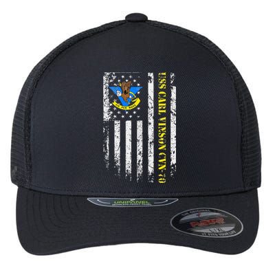 Uss Carl Vinson Cvn70 Veteran American Flag Flexfit Unipanel Trucker Cap