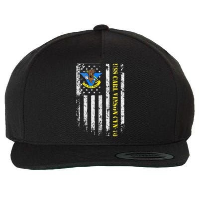 Uss Carl Vinson Cvn70 Veteran American Flag Wool Snapback Cap