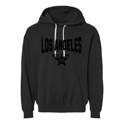 USA City Vintage Souvenir Visit Los Angeles California  Garment-Dyed Fleece Hoodie