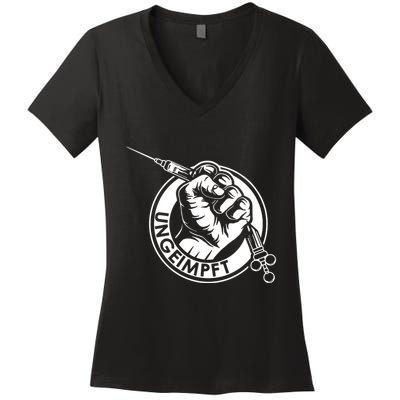 Ungeimpft Corona Vaccination Women's V-Neck T-Shirt
