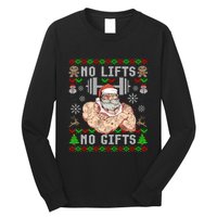 Ugly Christmas Workout Powerlifting Funny No Lifts No Gifts Long Sleeve Shirt