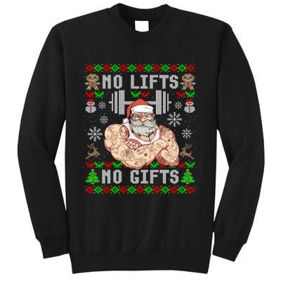 Ugly Christmas Workout Powerlifting Funny No Lifts No Gifts Sweatshirt