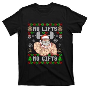 Ugly Christmas Workout Powerlifting Funny No Lifts No Gifts T-Shirt