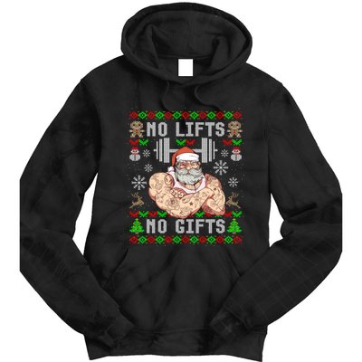 Ugly Christmas Workout Powerlifting Funny No Lifts No Gifts Tie Dye Hoodie