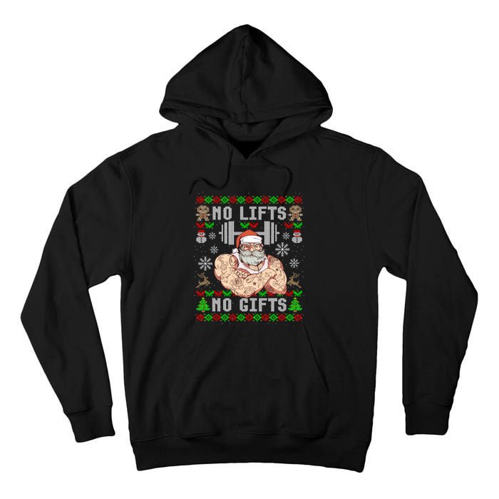 Ugly Christmas Workout Powerlifting Funny No Lifts No Gifts Tall Hoodie