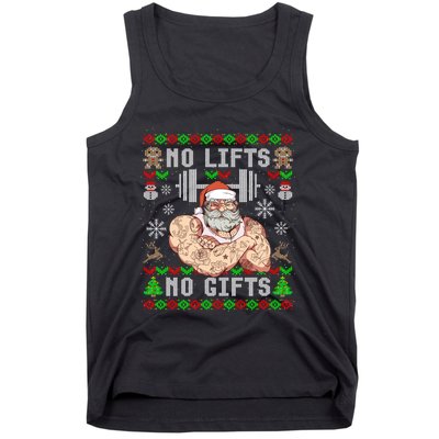 Ugly Christmas Workout Powerlifting Funny No Lifts No Gifts Tank Top