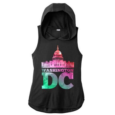 Usa Capital Washington Dc Capitol Hill Souvenir Cool Gift Ladies PosiCharge Tri-Blend Wicking Draft Hoodie Tank