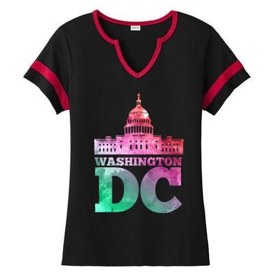 Usa Capital Washington Dc Capitol Hill Souvenir Cool Gift Ladies Halftime Notch Neck Tee