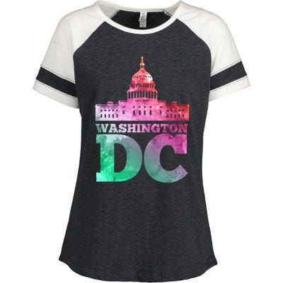 Usa Capital Washington Dc Capitol Hill Souvenir Cool Gift Enza Ladies Jersey Colorblock Tee