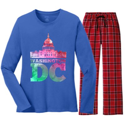 Usa Capital Washington Dc Capitol Hill Souvenir Cool Gift Women's Long Sleeve Flannel Pajama Set 