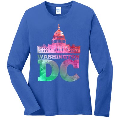 Usa Capital Washington Dc Capitol Hill Souvenir Cool Gift Ladies Long Sleeve Shirt