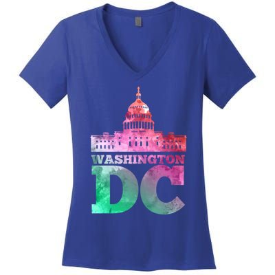 Usa Capital Washington Dc Capitol Hill Souvenir Cool Gift Women's V-Neck T-Shirt