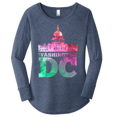 Usa Capital Washington Dc Capitol Hill Souvenir Cool Gift Women's Perfect Tri Tunic Long Sleeve Shirt