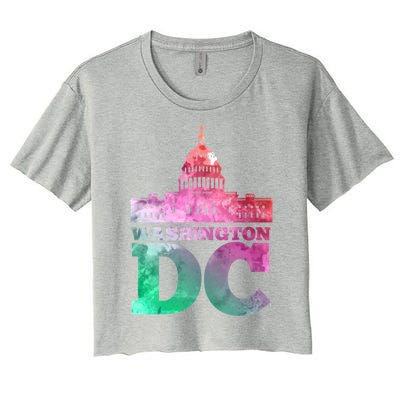 Usa Capital Washington Dc Capitol Hill Souvenir Cool Gift Women's Crop Top Tee