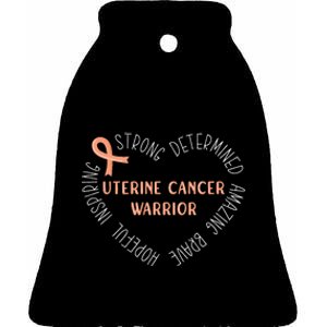 Uterine Cancer Warrior Ceramic Bell Ornament