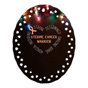 Uterine Cancer Warrior Ceramic Oval Ornament