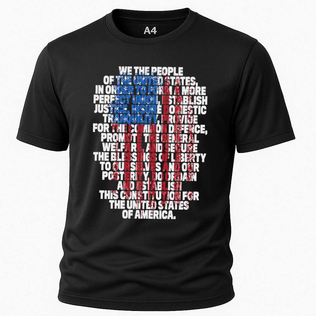 Us Constitution We The People With Vintage Flag Cooling Performance Crew T-Shirt