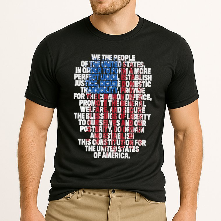 Us Constitution We The People With Vintage Flag Cooling Performance Crew T-Shirt