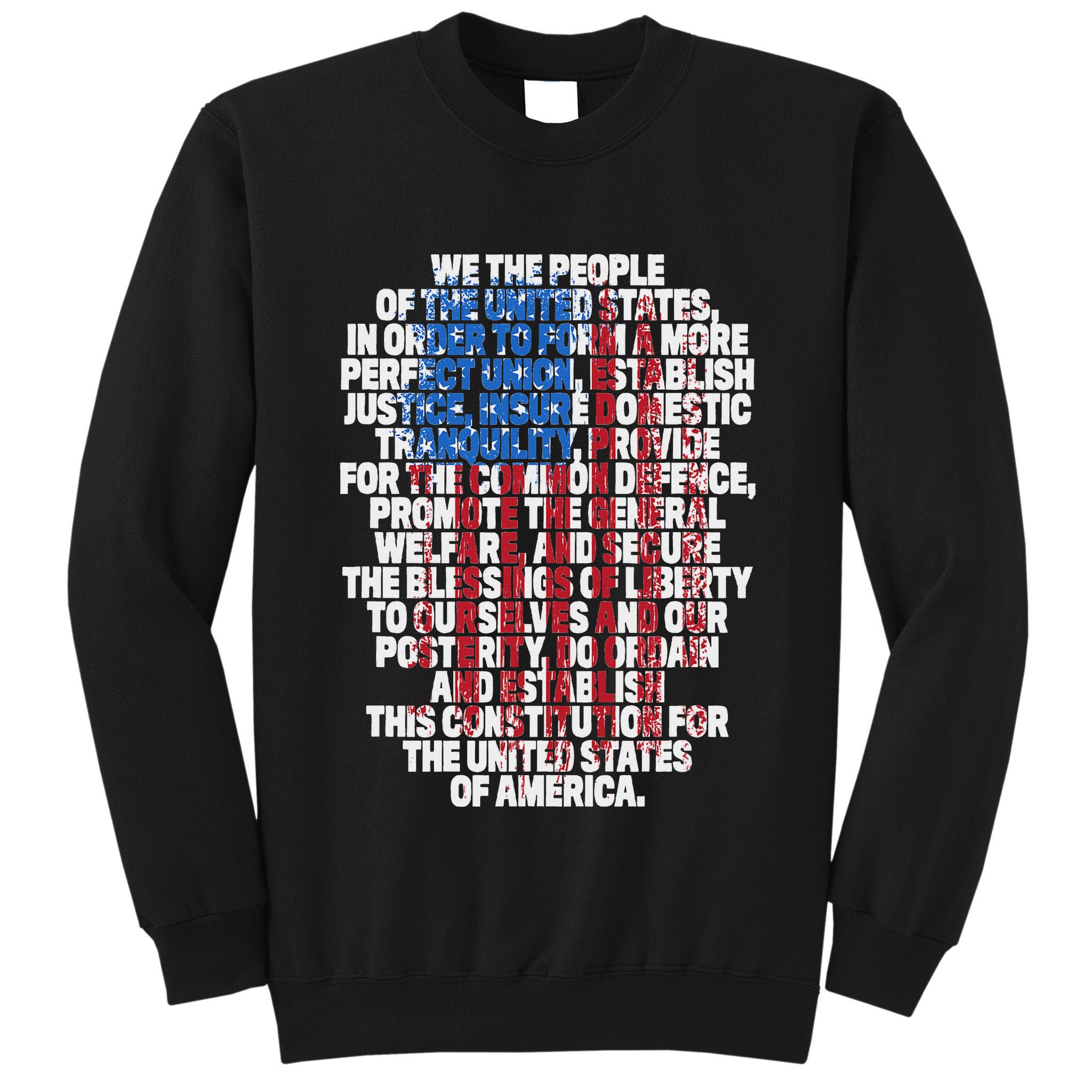 Us Constitution We The People With Vintage Flag Tall Sweatshirt