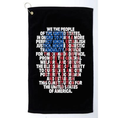 Us Constitution We The People With Vintage Flag Golf Towel