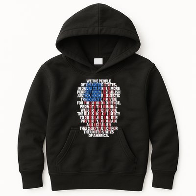 Us Constitution We The People With Vintage Flag Kids Hoodie
