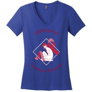 Unbreakable Cesarean Warrior Awareness Month Gift Women's V-Neck T-Shirt