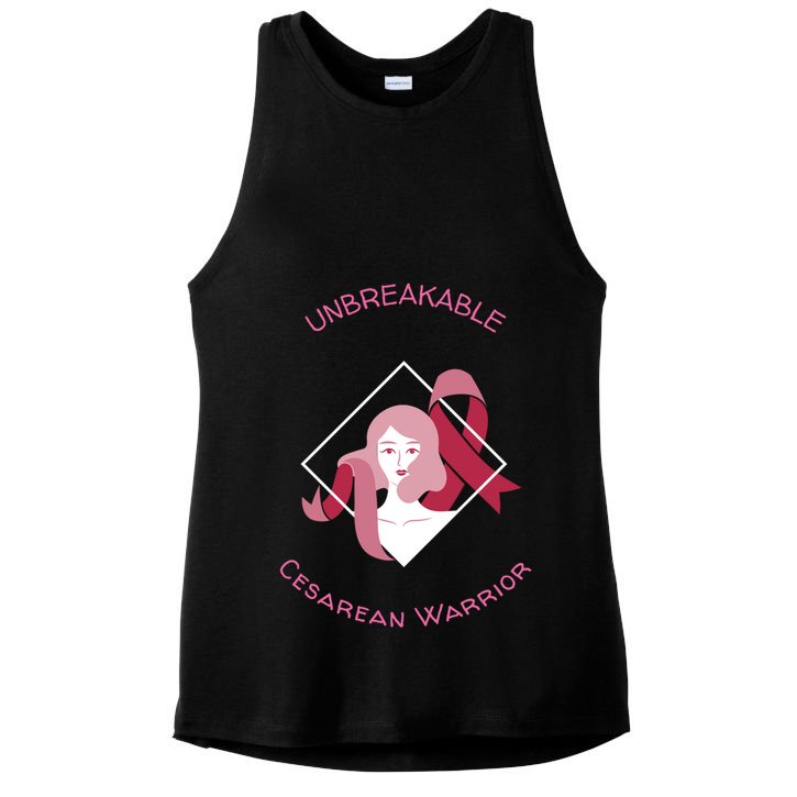 Unbreakable Cesarean Warrior Gift Ladies PosiCharge Tri-Blend Wicking Tank