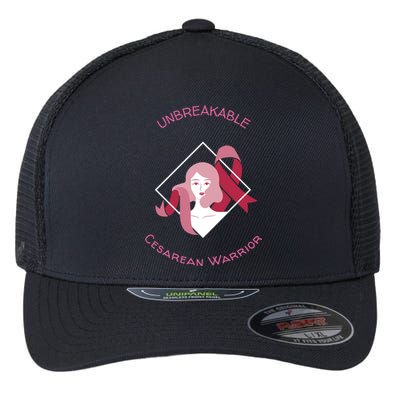 Unbreakable Cesarean Warrior Gift Flexfit Unipanel Trucker Cap