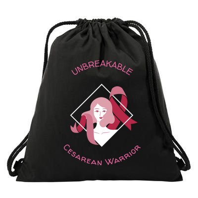 Unbreakable Cesarean Warrior Gift Drawstring Bag